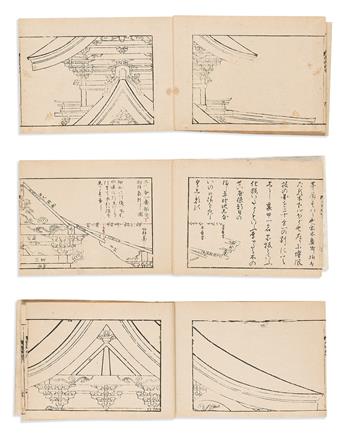 (JAPAN -- ARCHITECTURE.) Group of 4 large manuscript plans of Japanese villas and shrines in the Kamakura area, south of Yokohama.